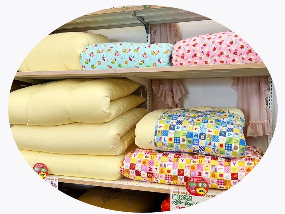 キクチシング。ひたちなか寝具店。ベビーふとんは幅広で長くお使いいただけます。